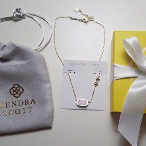 Kendra Scott x LoveShackFancy Gold Pink Bow Necklace(New w/Box & Dust Bag)RARE